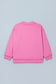 Bright Pink Exposed Seam Detail Reversible Double Wear Plus Size Sweatshirt