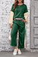 Black 2pcs Color Block Pullover Loose Pant Set
