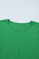 Sea Green Solid Color Ruffle Trim Short Sleeve Blouse