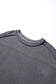 Parchment Twist Ribbed Exposed Seam Detail Long Sleeve Loose Top