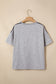 Light Grey Patchwork Detail Raw Edge Oversize Tee