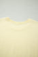 Yellow Cream Solid Color Tee Drawstring Shorts Comfy 2pcs Set