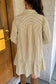 Brown Stripe Collared Neck Cuffed Long Sleeve Drop Waist Mini Dress