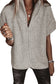 Jet Stream Solid Color Short Sleeve Zipper Knit High Neck Sweater