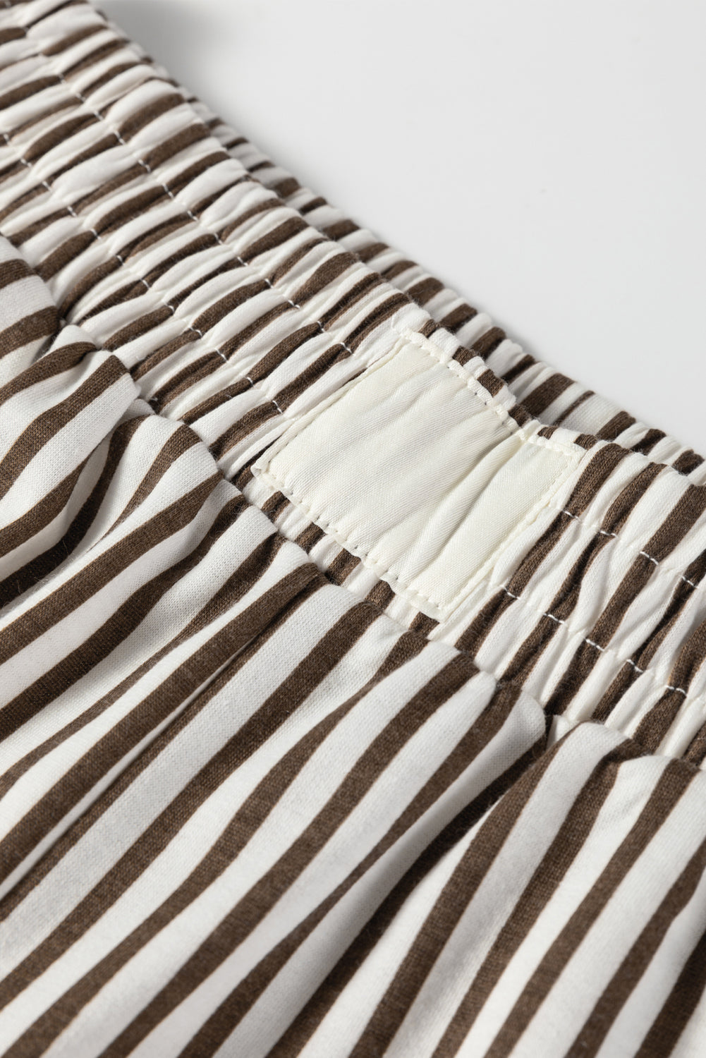 Black Stripe Elastic High Waist Pocketed Loose Pants