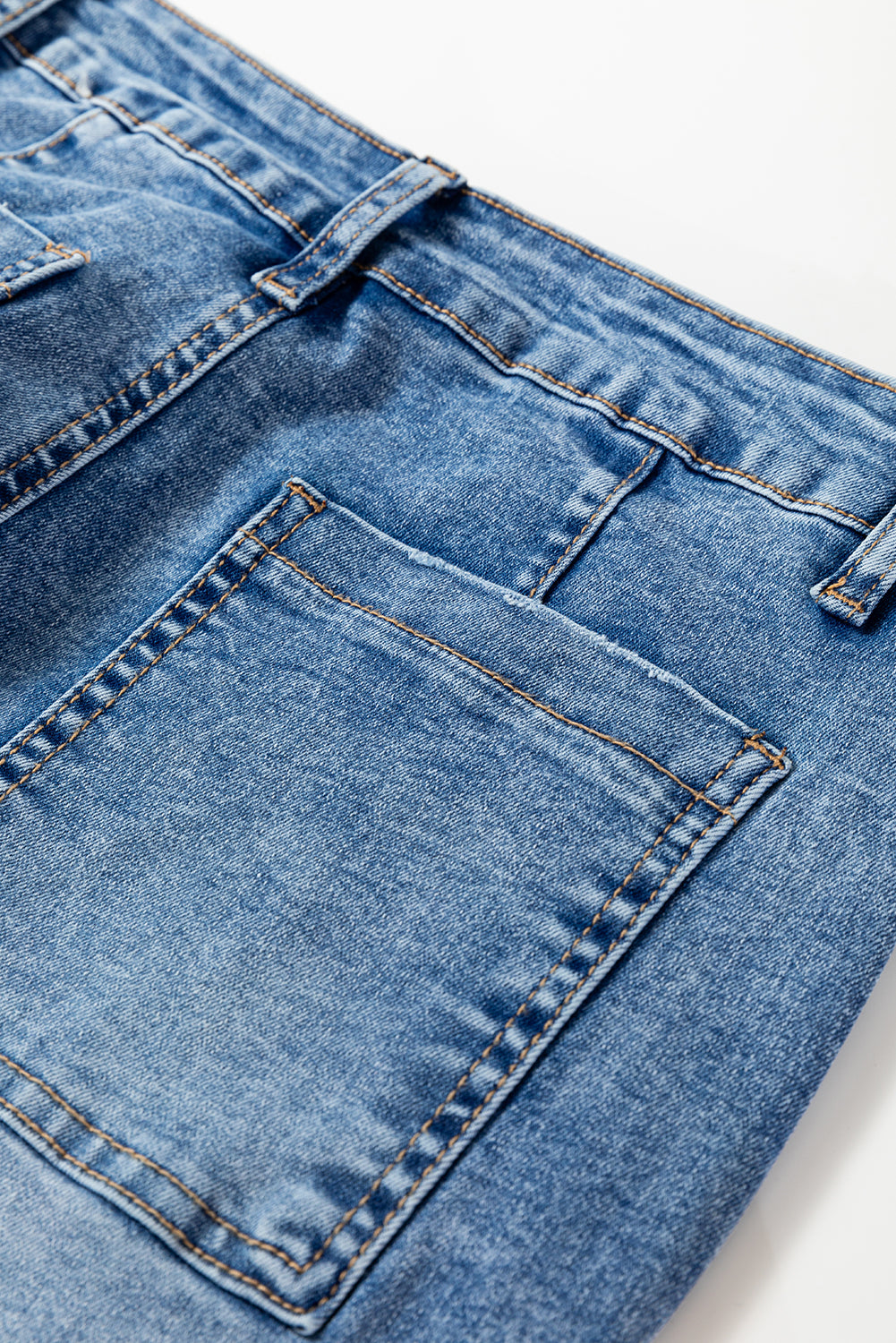 Dusk Blue High Waist Straight Leg Ankle Jeans