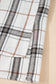 Red Plaid Print Collared V Neck Loose Blouse with Side Slits