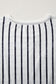 Khaki Stripe Colorblock 3/4 Sleeve Loose T Shirt