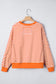 Red Stripe Exposed Seam Drop Shoulder Casual Pullover Top