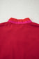 Fiery Red Striped Frilled Collar Ruffled Short Sleeve Blouse