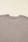 Simply Taupe Embroidered Floral Sleeve Round Neck Loose Sweater