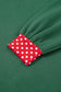 Brown Colorblock Polka Dot Contrast Trim Oversized Sweatshirt
