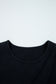 Black Asymmetric Seam Detail Solid Color Long Sleeve Top