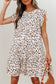 Khaki Leopard Ruffled Flutter Sleeve Keyhole Back Mini Dress