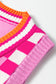Yellow Striped Checkered Contrast Patchwork V Neck Sweater Vest