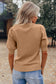 Light French Beige Solid Color Knit Short Puff Sleeve Sweater