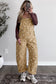 Jet Stream Polka Dot Print Bib Pocket Denim Barrel Overalls Jumpsuit