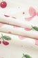 Beige Bow Fruit Print Contrast Pipping Short Pajamas Set