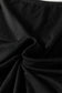 Black Plus Size Solid Color Asymmetric Neck Short Sleeve Blouse