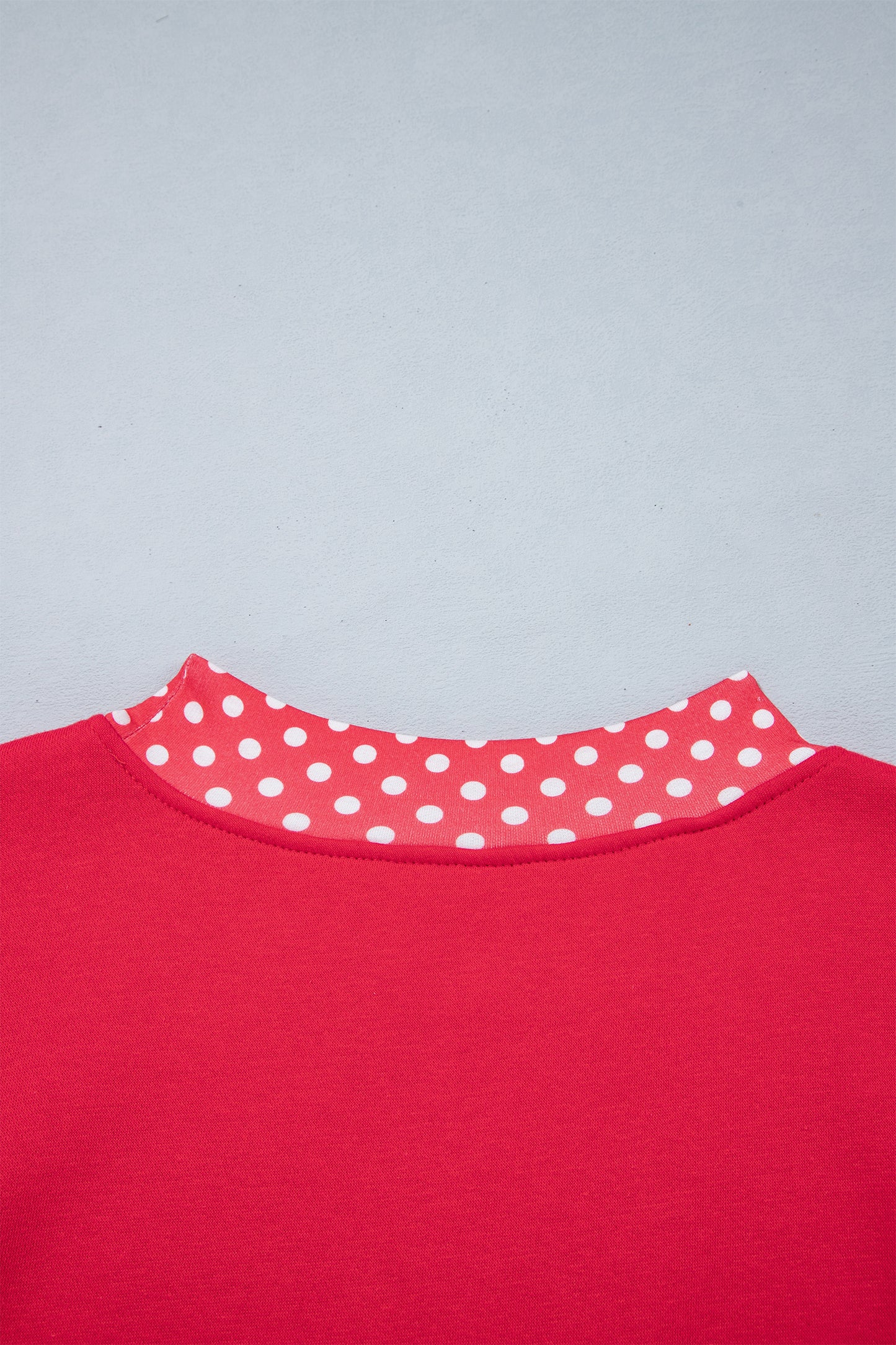 Brown Colorblock Polka Dot Contrast Trim Oversized Sweatshirt