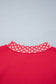 Brown Colorblock Polka Dot Contrast Trim Oversized Sweatshirt