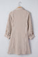 Brown Stripe Knot Waist Puff Sleeve Button Down Mini Shirt Dress