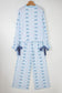 Sky Blue Stripe Bow Star Print Tied Detail 2pcs Lounge Set