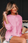 Bonbon Lace Insert Bow Embroidered Exposed Seam Sweatshirt