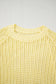 Yellow Cream Hollow-out Crochet Side Tied Short Sleeve Sweater