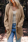 White Fuzzy Buttoned Front Midi Solid Cardigan
