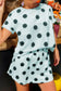 White Polka Dot Short Sleeve Top Casual Skort 2pcs Outfit