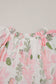 Pink Floral Contrast Edge Layered Short Sleeve Mini Dress