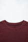 Burgundy Exposed Seam Ribbed Long Sleeve Top