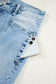 Beau Blue Flower Patched Light Wash Cropped High Waist Jeans