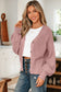 Light Pink Mixed Texture Knit Button V Neck Sweater Cardigan