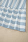 Sky Blue Stripe Subtle Lace Detail V Neck Ruffle Trim Casual Dress