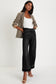 Dusk Blue Raw Hem Straight Leg Loose High Waist Jeans
