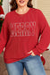 Fiery Red Twist Ribbed MERRY Letter Graphic Plus Size Pullover