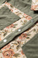 Sage Green Ribbed Retro Floral Patchwork Shirt Style Jacket