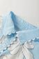 Sky Blue Floral Ric Rac Edge Puff Sleeve Button Up Summer Shirt