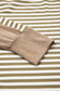 Black Stripe Thermal Knit Drop Shoulder Casual Top