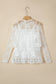 White 2pcs Sheer Floral Lace Ruffle Tiered Patchwork Blouse
