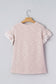 Light Pink Twilled Print Lace Trim Ruffled Short Sleeve Blouse