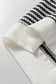 Black Stripe Textured Knit Contrast Hollowed Lace Patchwork Long Sleeve Top