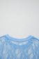 Beau Blue Sheer Floral Lace Boxy Tee
