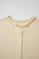 Apricot Buttoned Front Rolled Hem Cap Sleeve Sweater Top