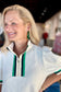 White Textured Jacquard Colorblock Edge Puff Sleeve Quarter Zip Mini Dress