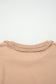Light French Beige Braided Trim Puff Sleeve Dress