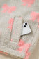 Gray Bow Sherpa Quarter Zip Drop Shoulder Baggy Sweatshirt
