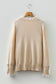 Racing Red Lace Trim Patchwork Buttoned Cuffs Loose Sweater